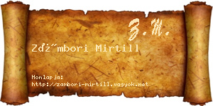 Zámbori Mirtill névjegykártya